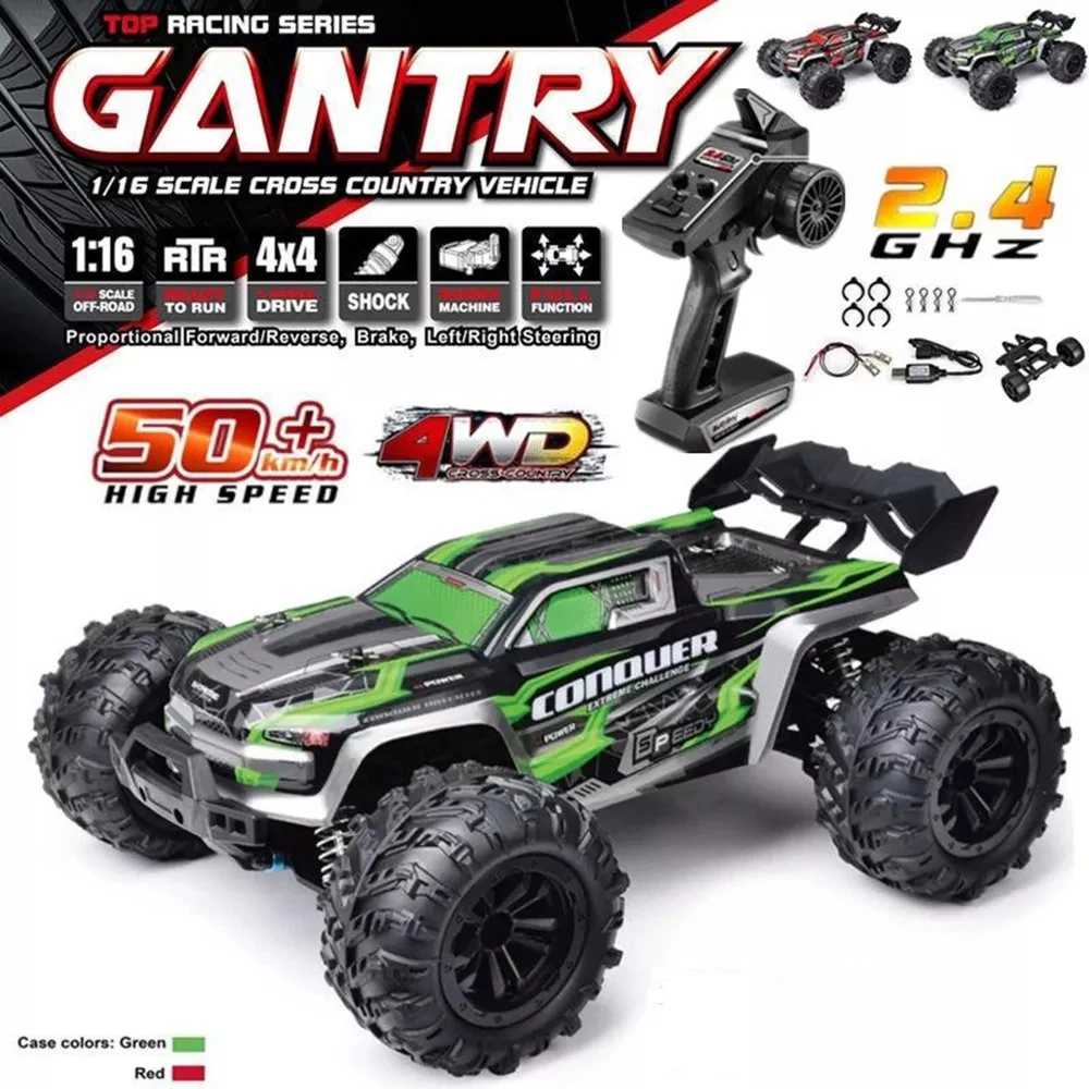 2022 New 1:16 Scale Large RC Cars 50km/h High Speed RC Cars Toys for Boys Remote Control Car 2.4G 4WD Off Road Monster Truck