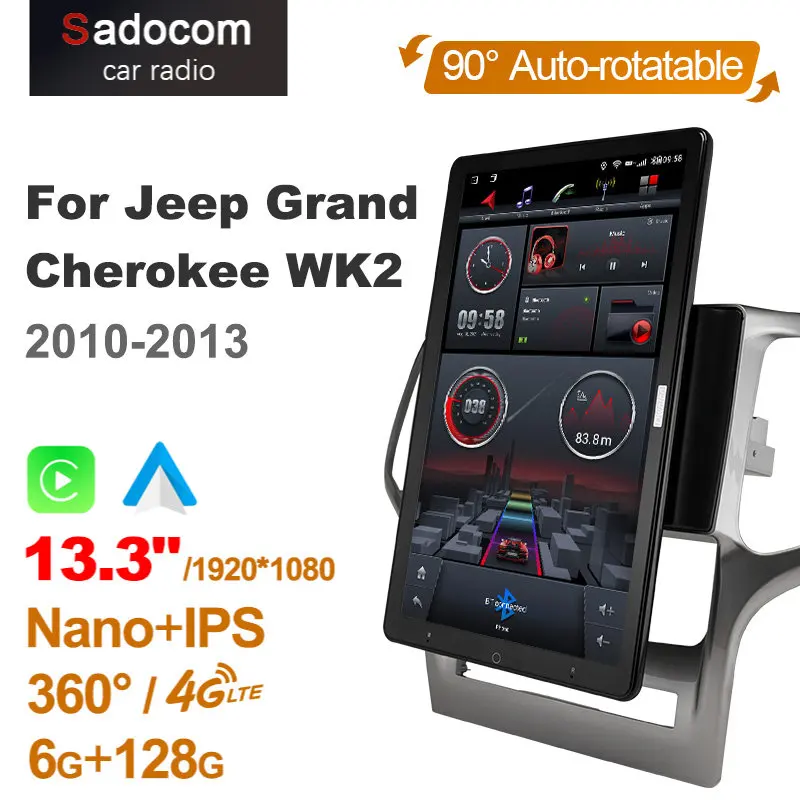 

13.3 Inch IPS DSP 1Din Android 10.0 Car Radio 360 Panorama for Jeep Grand Cherokee WK2 2010-2013 Auto Audio SPDIF 4G LTE NO DVD