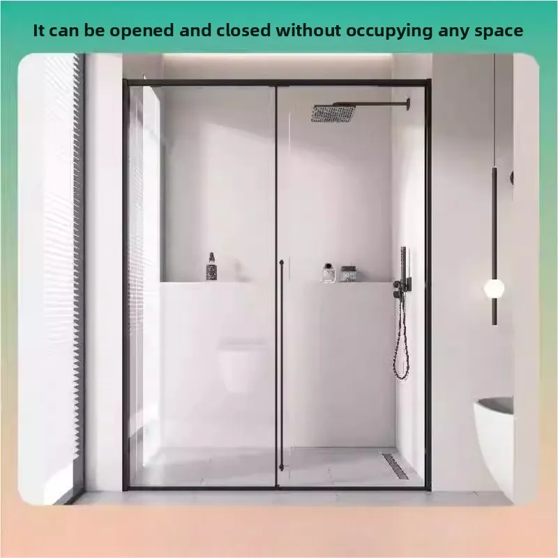 

Shower room very narrow frame glass partition dry and wet separation bath screen