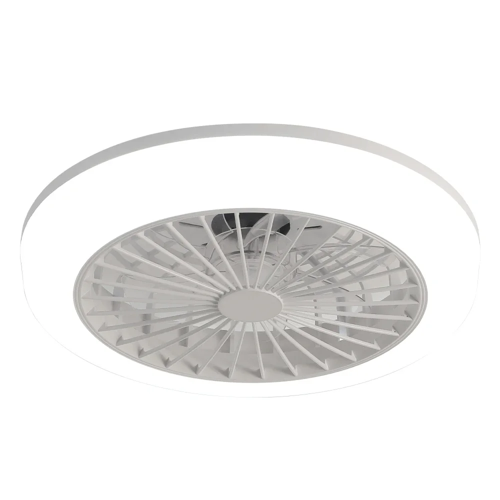 Ventilador de techo cerrado de 18 pulgadas, luz y montaje empotrado remoto, ventilador de techo moderno sin aspas de perfil bajo, dormitorio, cocina, comedor
