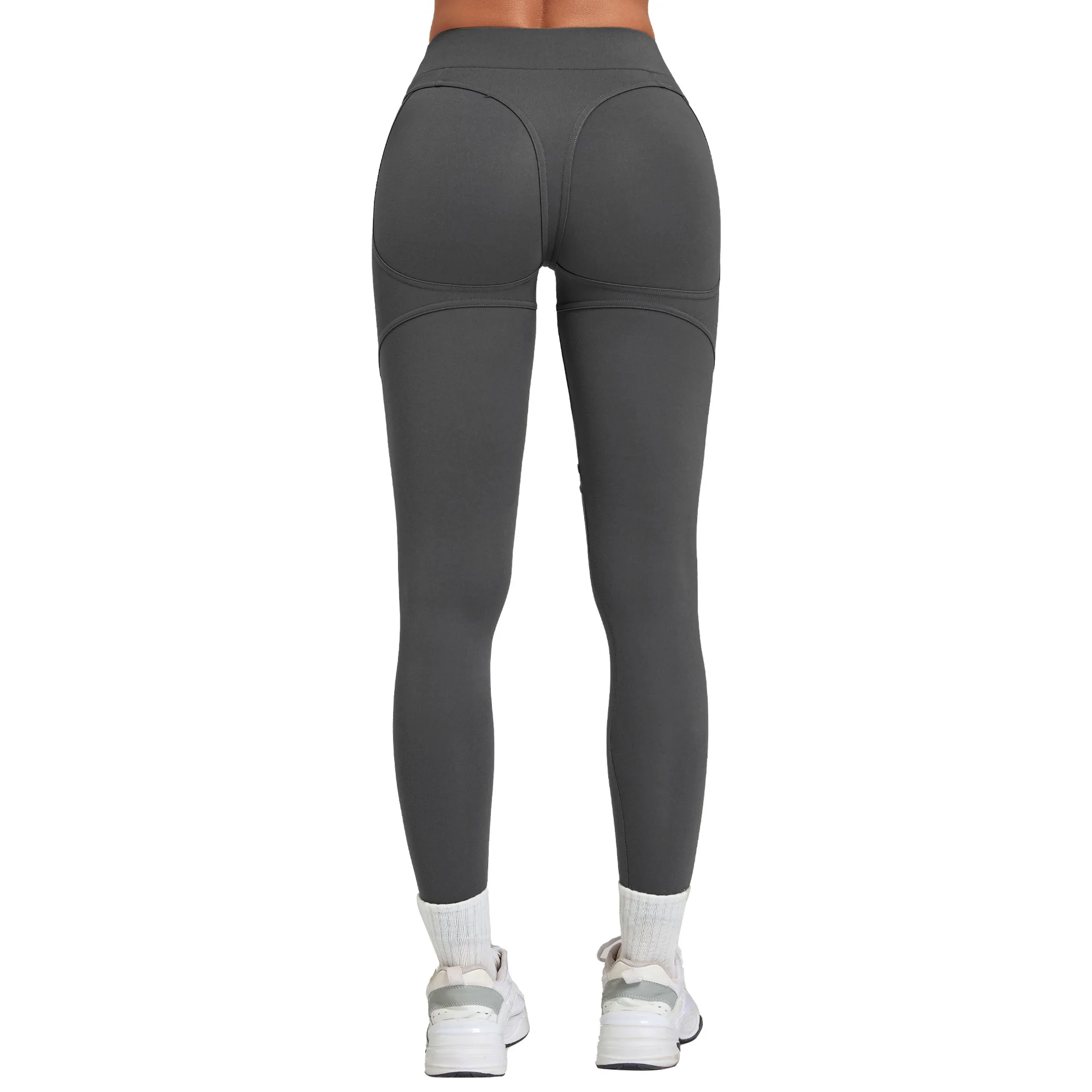 High Waisted Butt Lifting Brushed Yoga Legging Quick-Dry Running Fitness Pant Waist Butt-Enhancing Tight Fitting Sport Pants