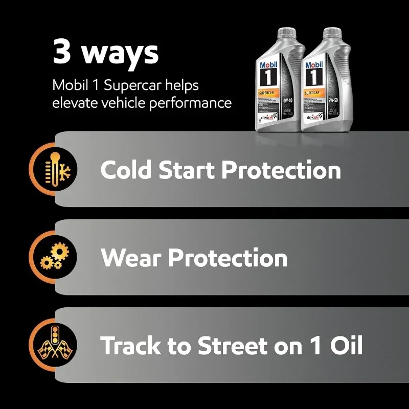 Best seller Mobil 1 Supercar Advanced Full Synthetic Motor Oil 0W-40, 6-pack of 1 quarts