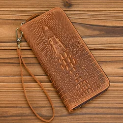 Large capacity cowhide mobile phone bag genuine leather clutch wallet purse bag men women clutches men wallets hand bag long