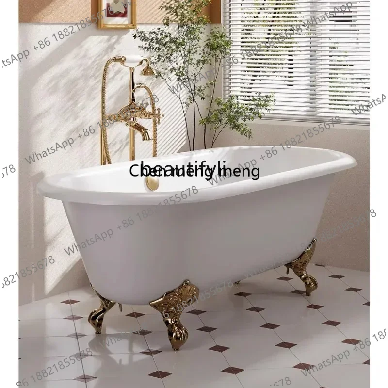 

Ванна ZC182 в стиле французского ретро, двухслойная, из чугуна с эмалированным покрытием, для дома, небольших квартир, отелей типа B&B.