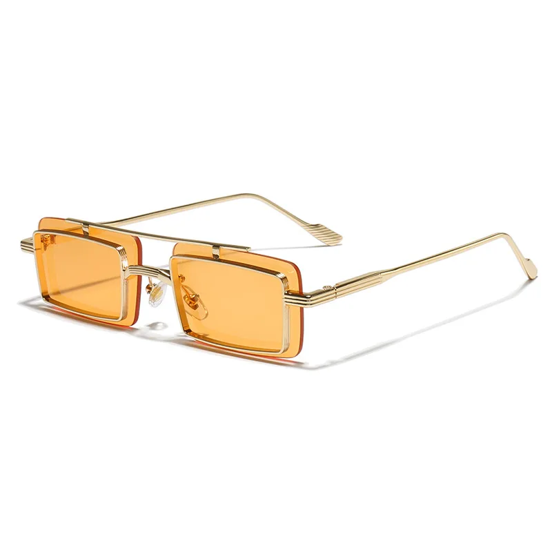 

2026 Retro Square Metal Sunglasses for Men Women UV400 Protection Trendy Punk Hip Hop Sun Glasses Unisex Fashion Eyewear SZ3613