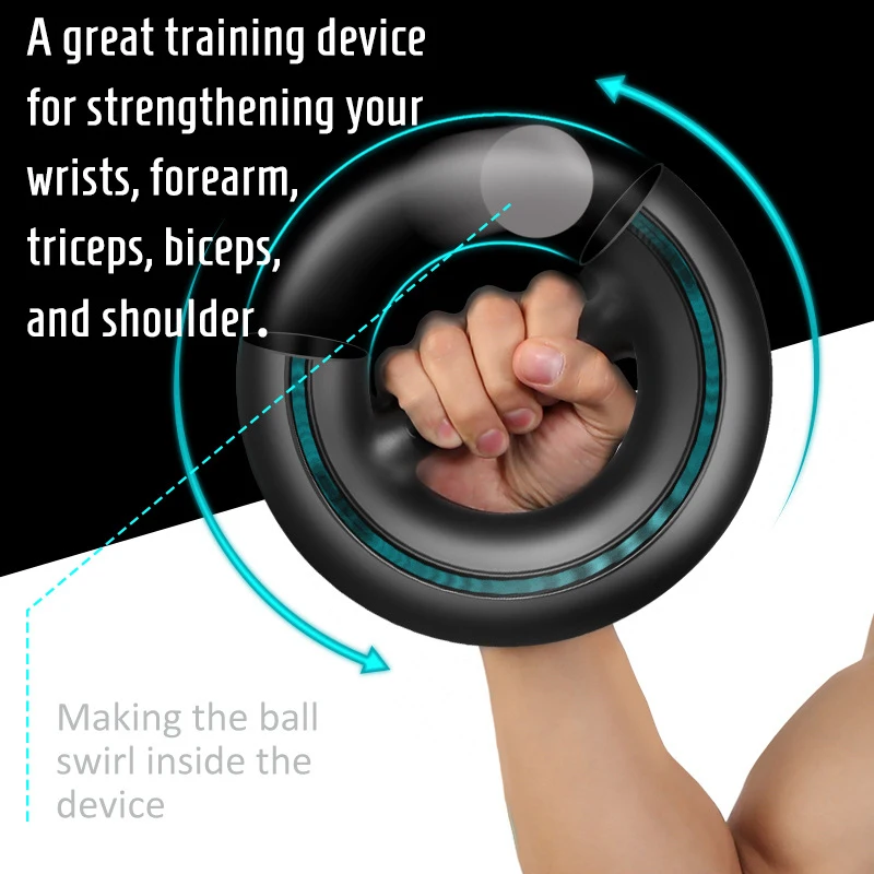 Electric Gyro Hand Exerciser Centrifugal Ball Wrist Stretcher with Timer Arm Muscle Strength Training Device