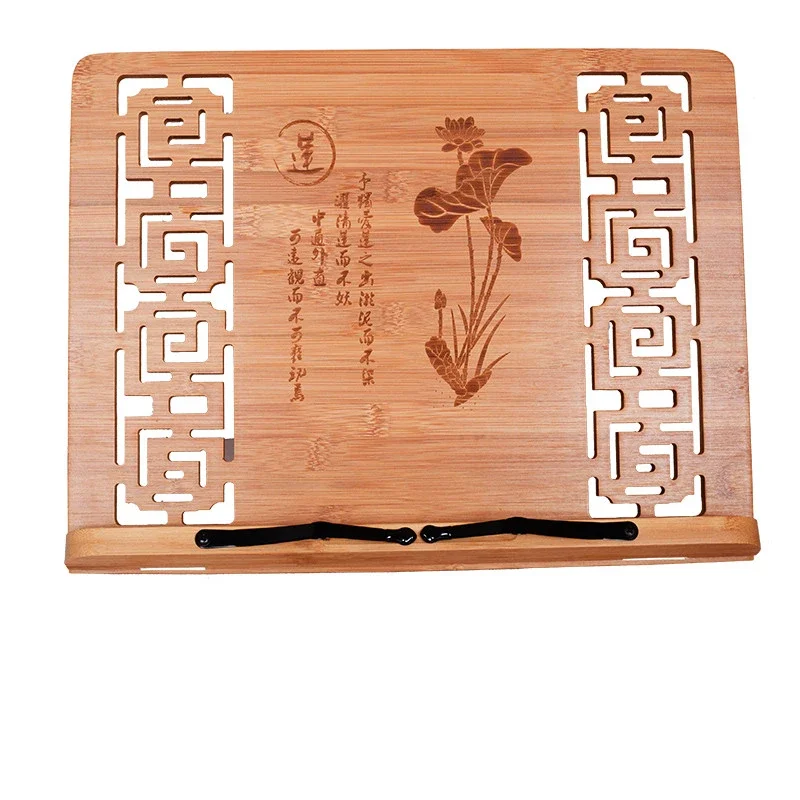 Natural Bamboo Calligraphy Copybook Rack Portable Reading Rack Bookends Student Adult Simple Multi-function Reading Book Rack