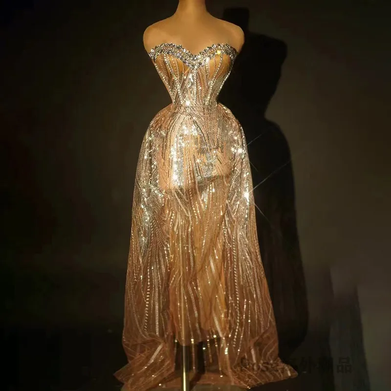 2025 Elegancki strój urodzinowy na studniówkę Sukienka wieczorowa Festiwal Sukienki imprezowe Kostium piosenkarza na scenę Gogo Clothes