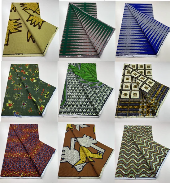 Real African 100% Cotton Veritable Wax Ankara Print Fabric Textile For Dress Dutch Dye Block For Fabrics 6 Yards Sewing