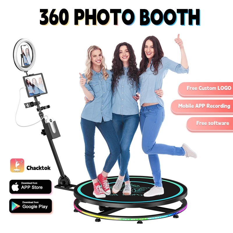 MWE 360 Photo Booth Machine with Flight Case & Battery Pack for Parties,360 Slow Motion Camera Booth with Deluxe Suit Custom