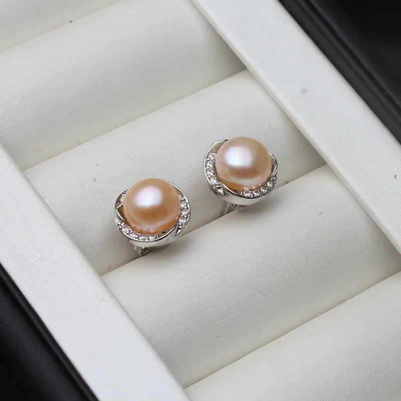 Real Freshwater Pearl Earrings For Women Bridal Gift,Wedding Natural Pearl Earring 925 Silver Trendy Brincos Perolas Prata