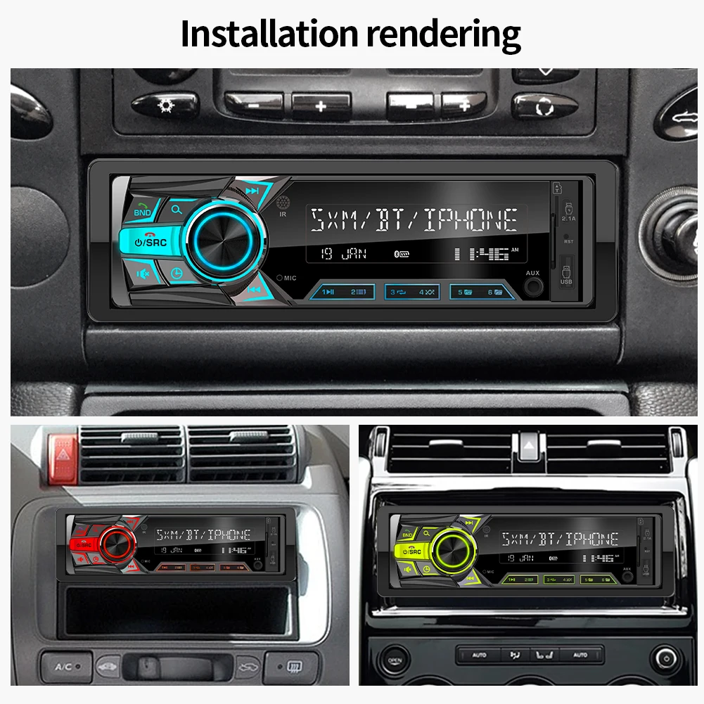 1 DIN Car Radio Universal MP3 Player Audio Multimedia FM Radio Bluetooth EQ Support AUX USB SD Card