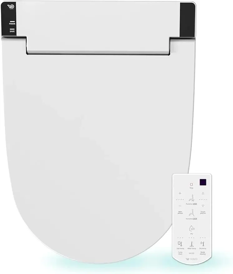 

VOVO VB-6000SE Electric Smart Bidet Toilet Seat with Dryer, Heated Seat, Warm Water, LED Nightlight, Full Stainless-steel