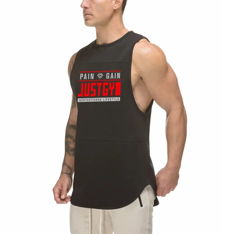 Men Bodybuilding Tank Tops Mesh sleeveless Shirt Gym Fitness workout Letters Printed Breathable Fashion Running Singlets