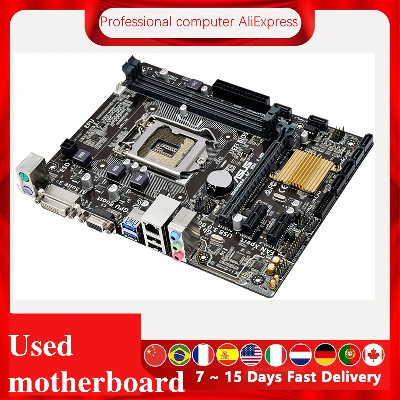 For Asus B85M-K PLUS Desktop Motherboard B85 LGA 1150 DDR3 32GB For Core i7 i5 i3  SATA3 USB3.0  Original Used Mainboard