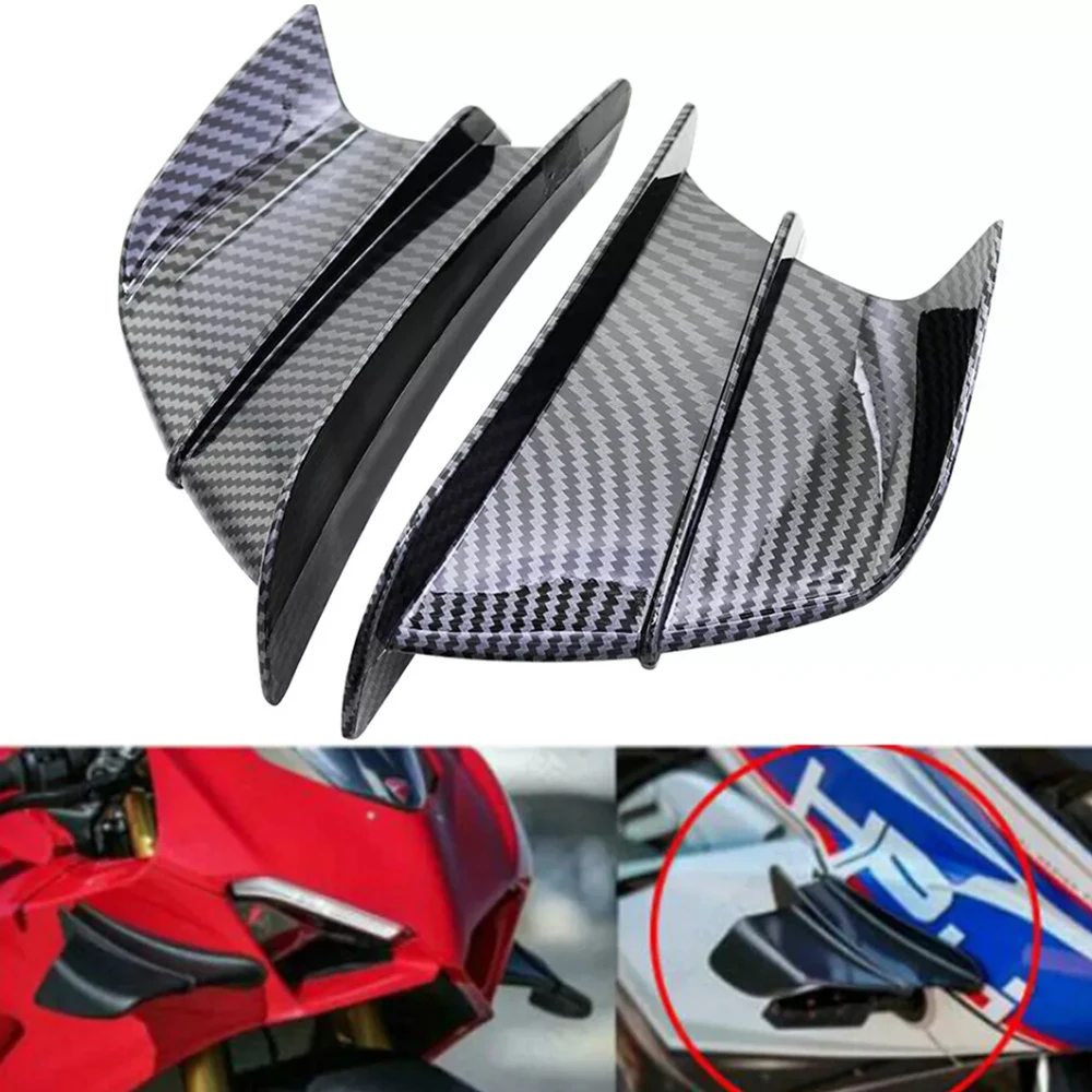 For Kawasaki Ninja ZX6R 636 ZX-25R ZX6RR ZX-6 ZX10R ZX1400 ZX14R ZZR1400 ZZR1100 Motorcycle Winglet Aerodynamic Wing Kit Spoiler