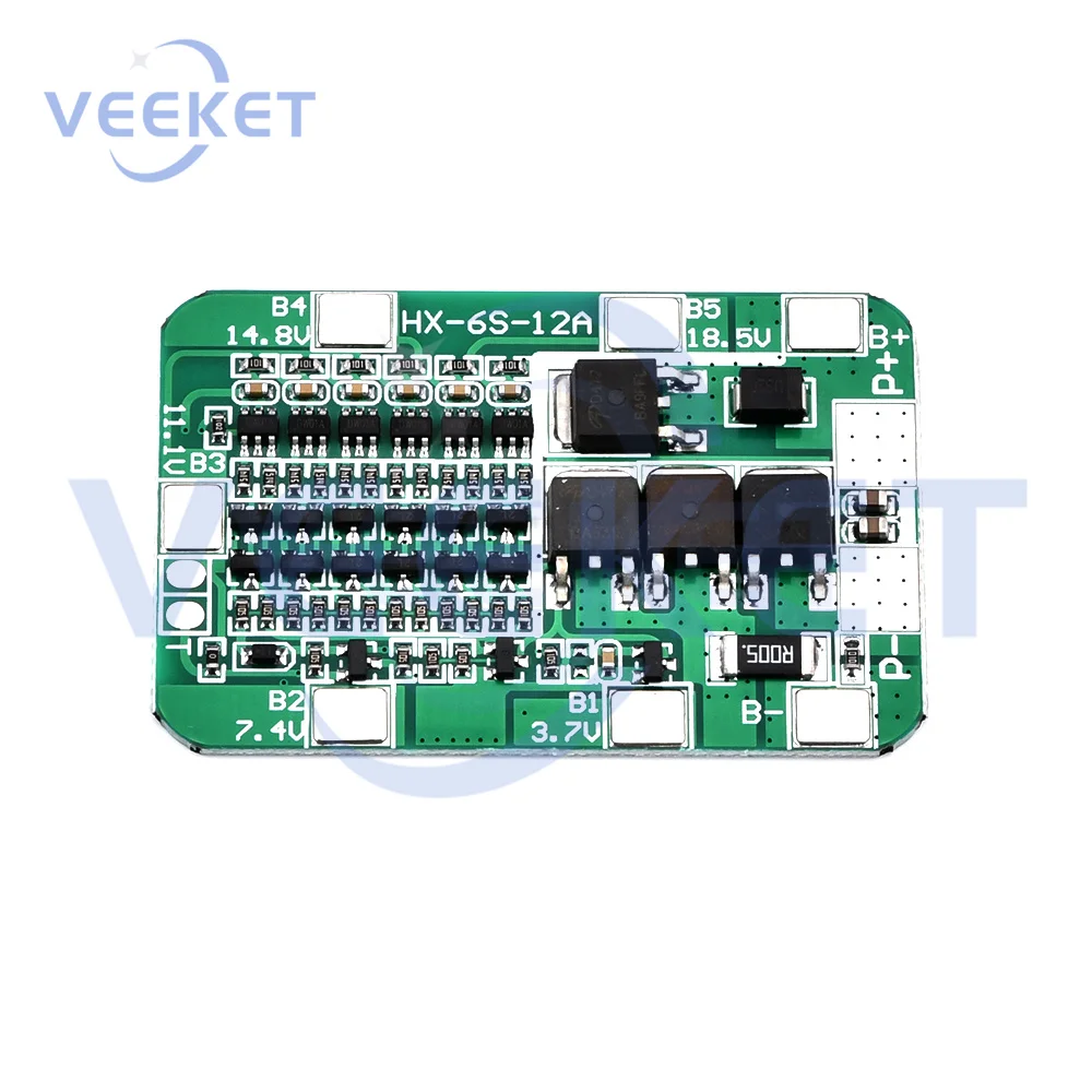 BMS 6S 15A 22V Lithium Battery Protection Board Solar lighting PCB Protection Board for 18650 Li-ion Cell