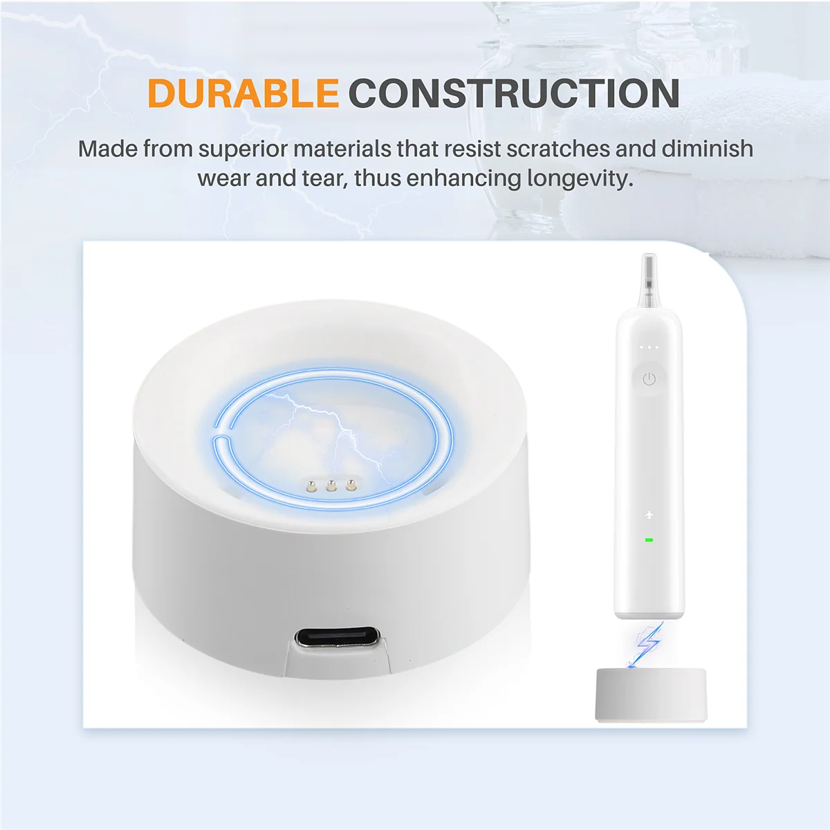 A74X Sweeping Vibration Electric Toothbrush Charging Standing Base Storage Stand for Laifen Lftb01-P White