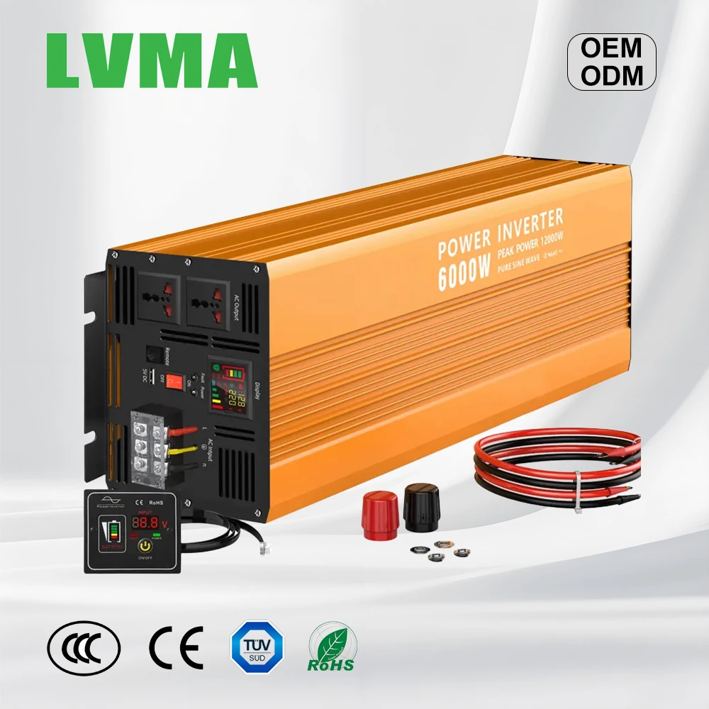 

LVMA Hybrid Solar Inverter DC 500W 12V 24V 48V Pure Sine Wave Solar Charger And Battery Charger AC Output For Car Use