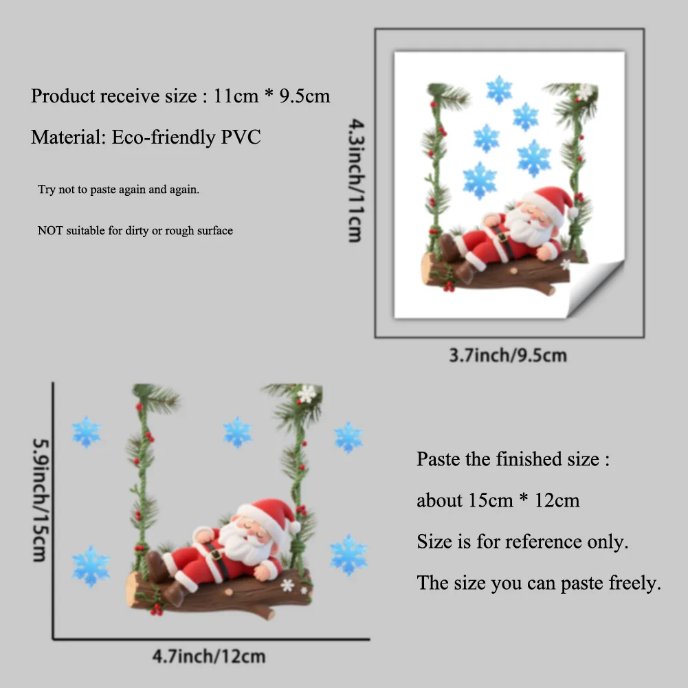 Cartoon Santa Claus Sleeping Switch Sticker Christmas Living Room Decoration Wall Decals New Year Decor Self-adhesive Home Mural