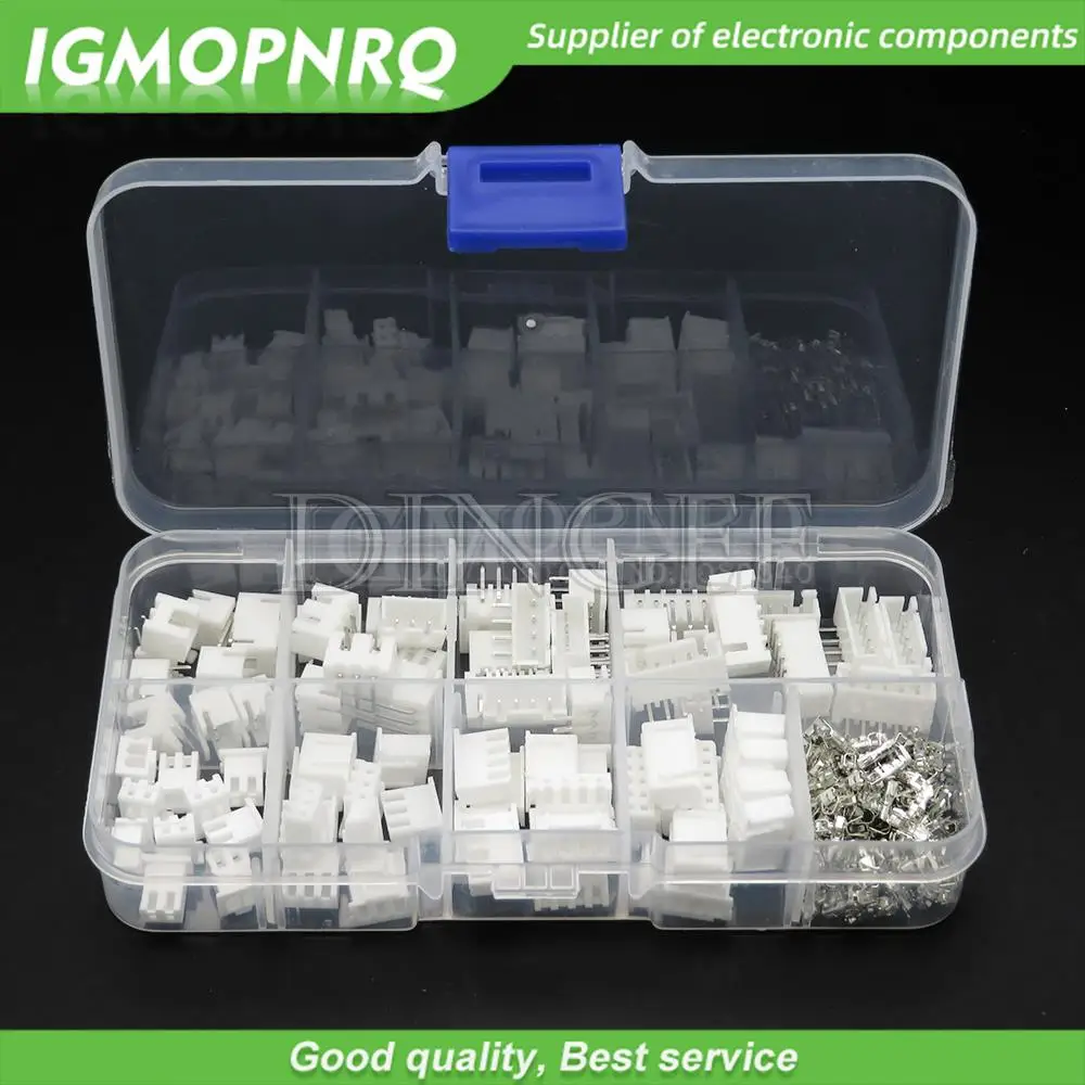 230PCS XH2.54 2p 3p 4p 5p pin 2.54mm Pitch Terminal Kit Housing Bent needle Pin Header JST JC3 Connector Wire Connectors Adaptor