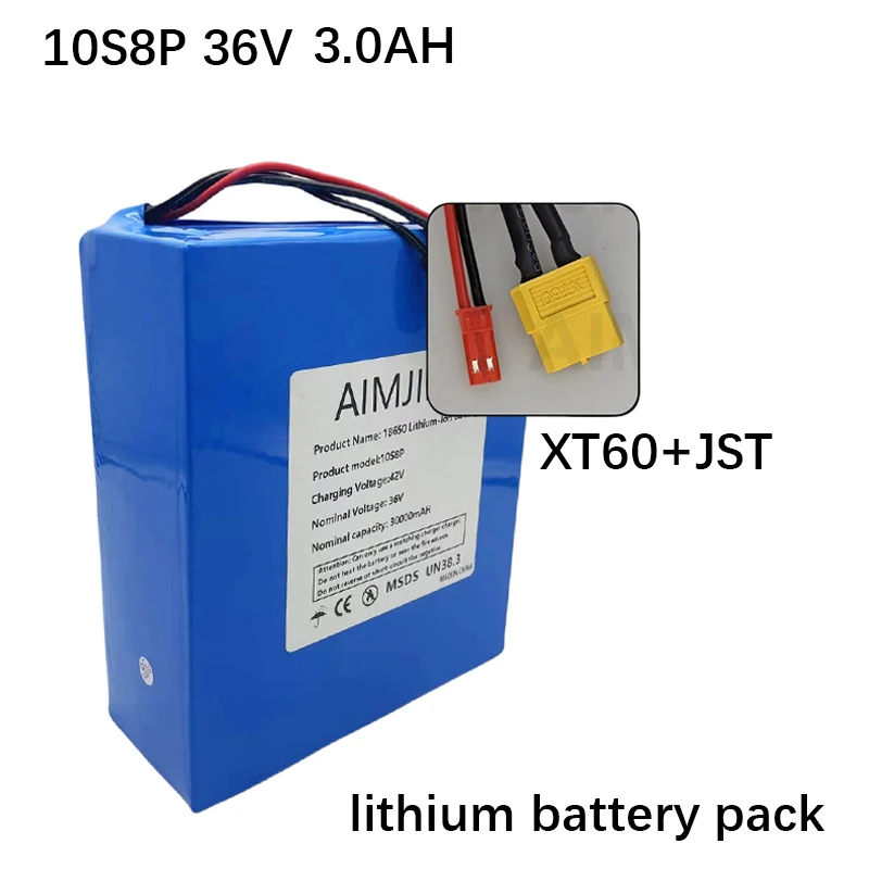 36V Battery 30000mah Lithium-ion 10S8P Battery Pack 250W~1000W for Ebike,Car,Bicycle,Scooter with BMS