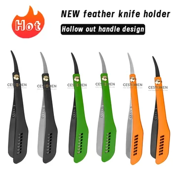 남자 전문 스테인레스 스틸 이발사 수동 면도기 살롱 미용사 도구 헤어 커팅 스트레이트 에지 나이프 홀더