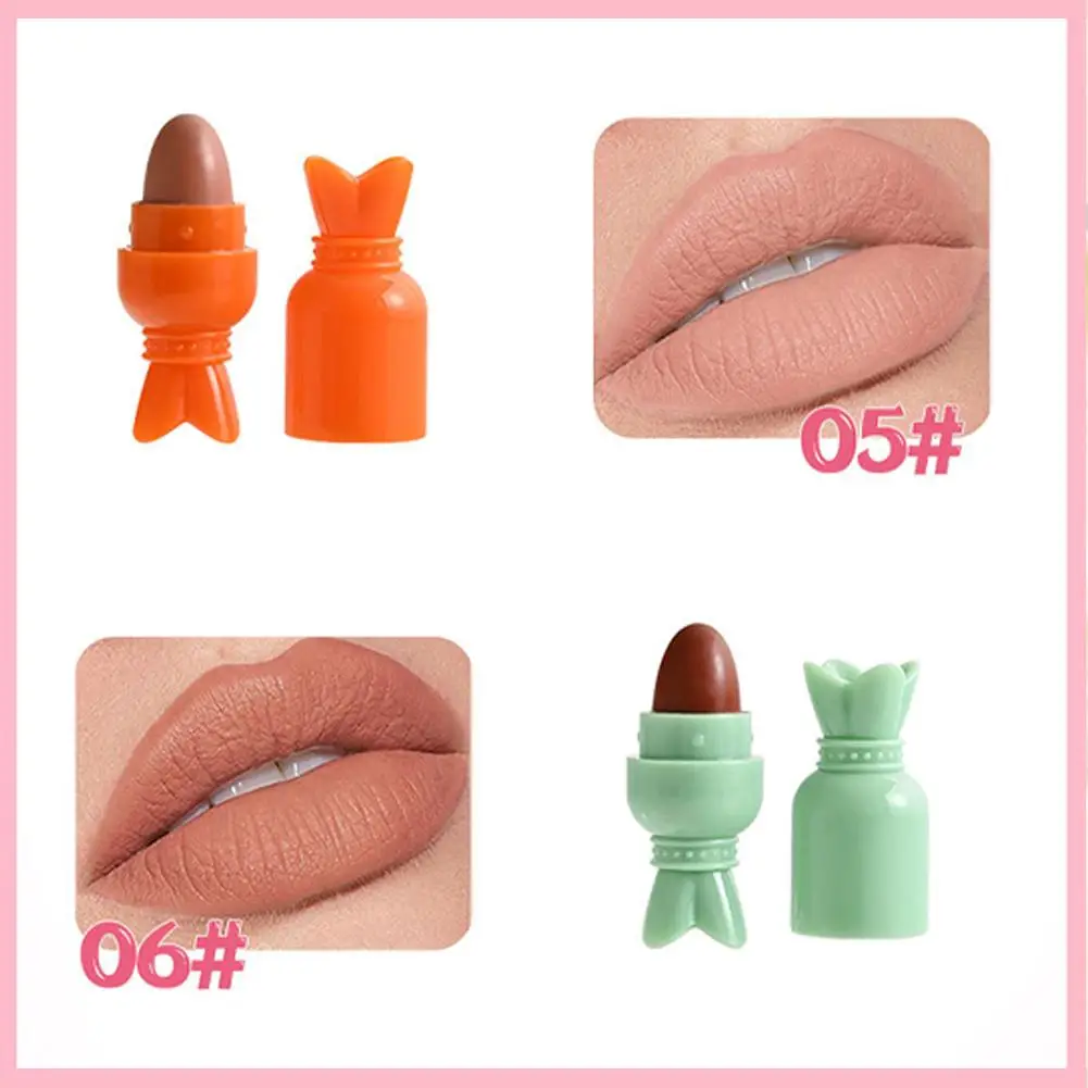 6 色/箱かわいいミニ口紅マットベルベットカプセル口紅化粧品カラー簡単口紅長期的な防水ギフト J5P3