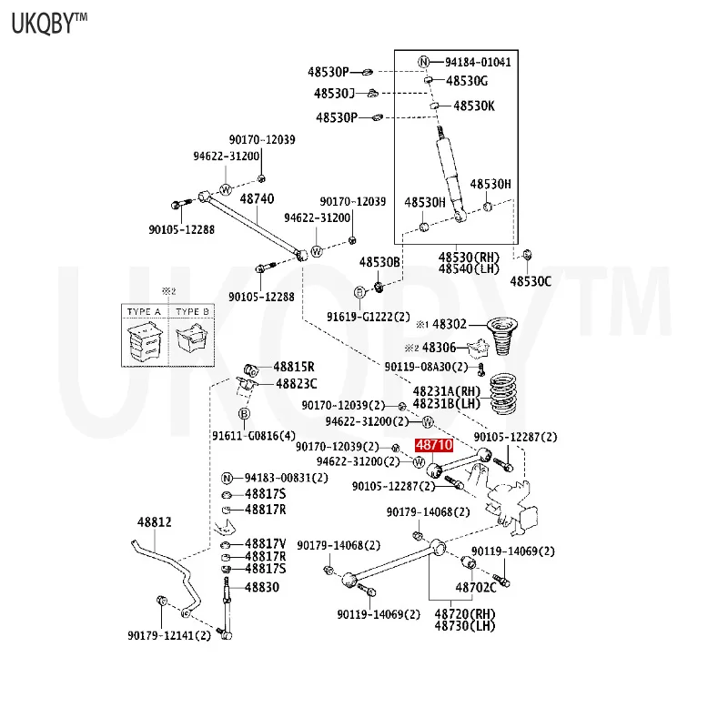 Imported To yo ta Ru nn er 1995-2002 4871035030 Upper Control Arm Assembly