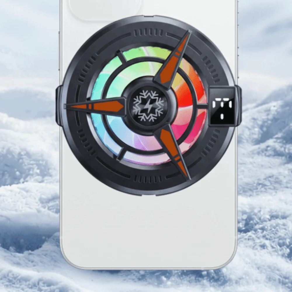 Back Clip Semiconductor Phone Cooler Digital Display Powerful Cooling Mobile Phone Cooling Fan 5V 3A 2-in-1 Phone Phone Cooler