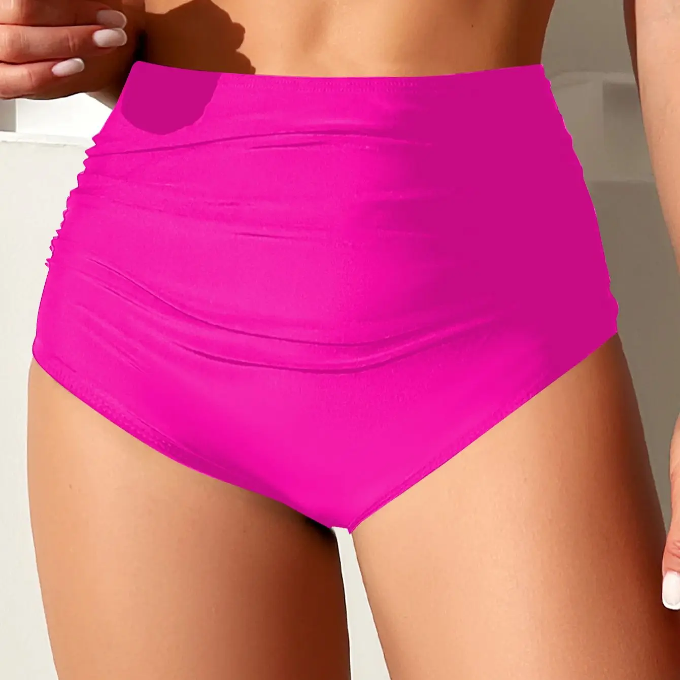 Women Swimming Shorts Female beach shorts high-waist sexy bikini bottoms solid color Triangle Brief Swimming Pants