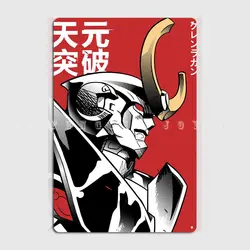 Gurren Lagann Red Reverse Metal Plaque Poster Wall Pub Club Bar Design Poster Tin Sign Posters