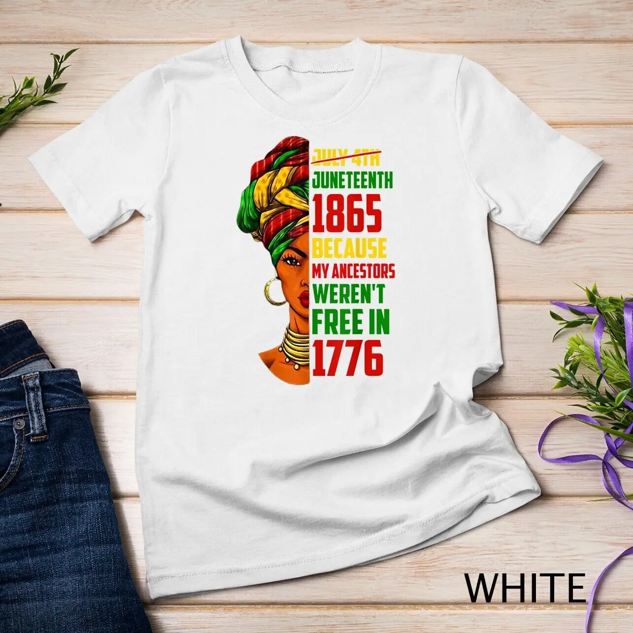 

Женская футболка Juneteenth Accentors Afro Black African History Pride