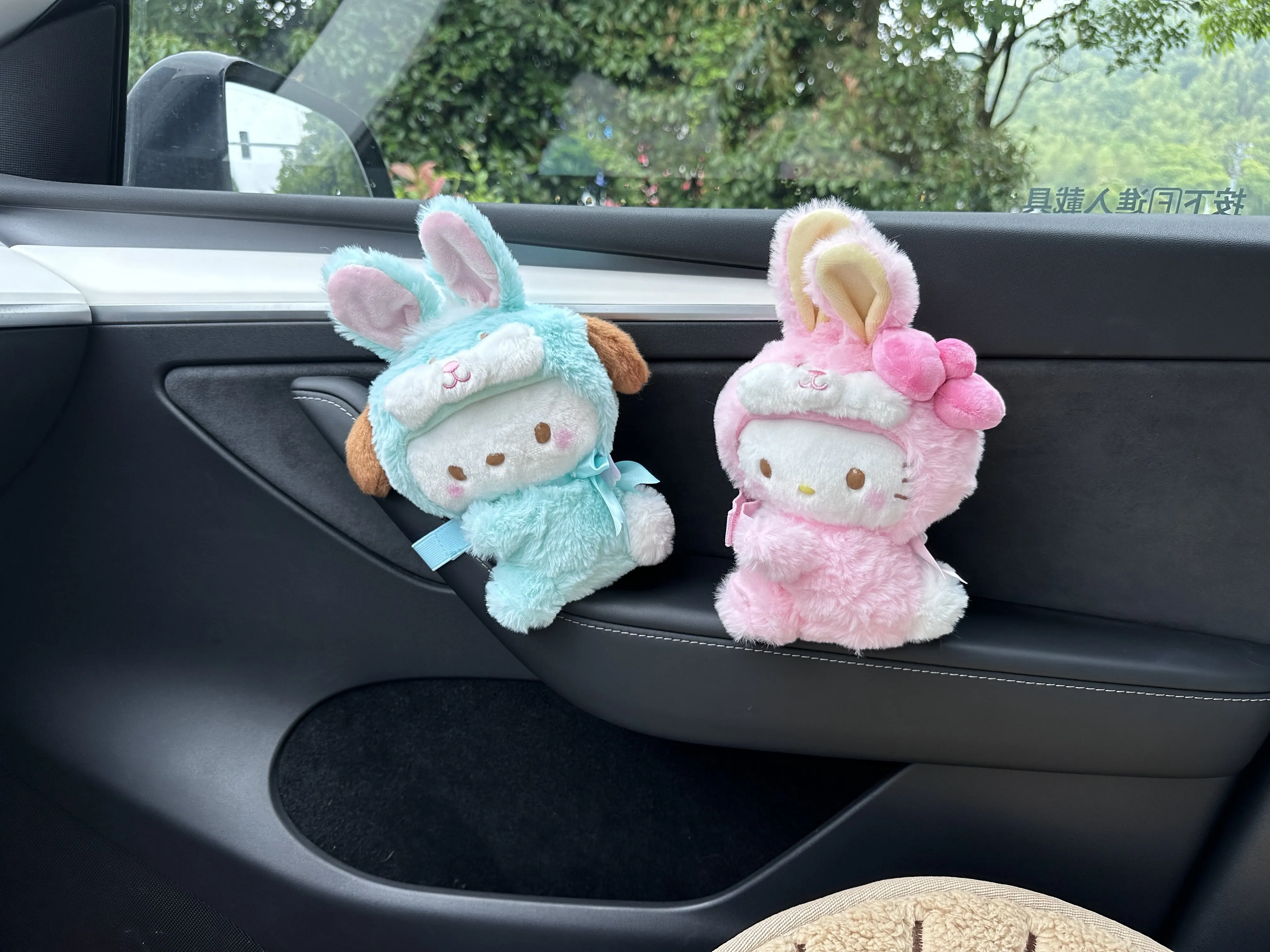 Car Neck Pillow Seat Headrest Auto Memory Cotton Protector Car Shoulder Strap Cartoon Bear Rabbit Seat Belt Shoulder Strap Cover
