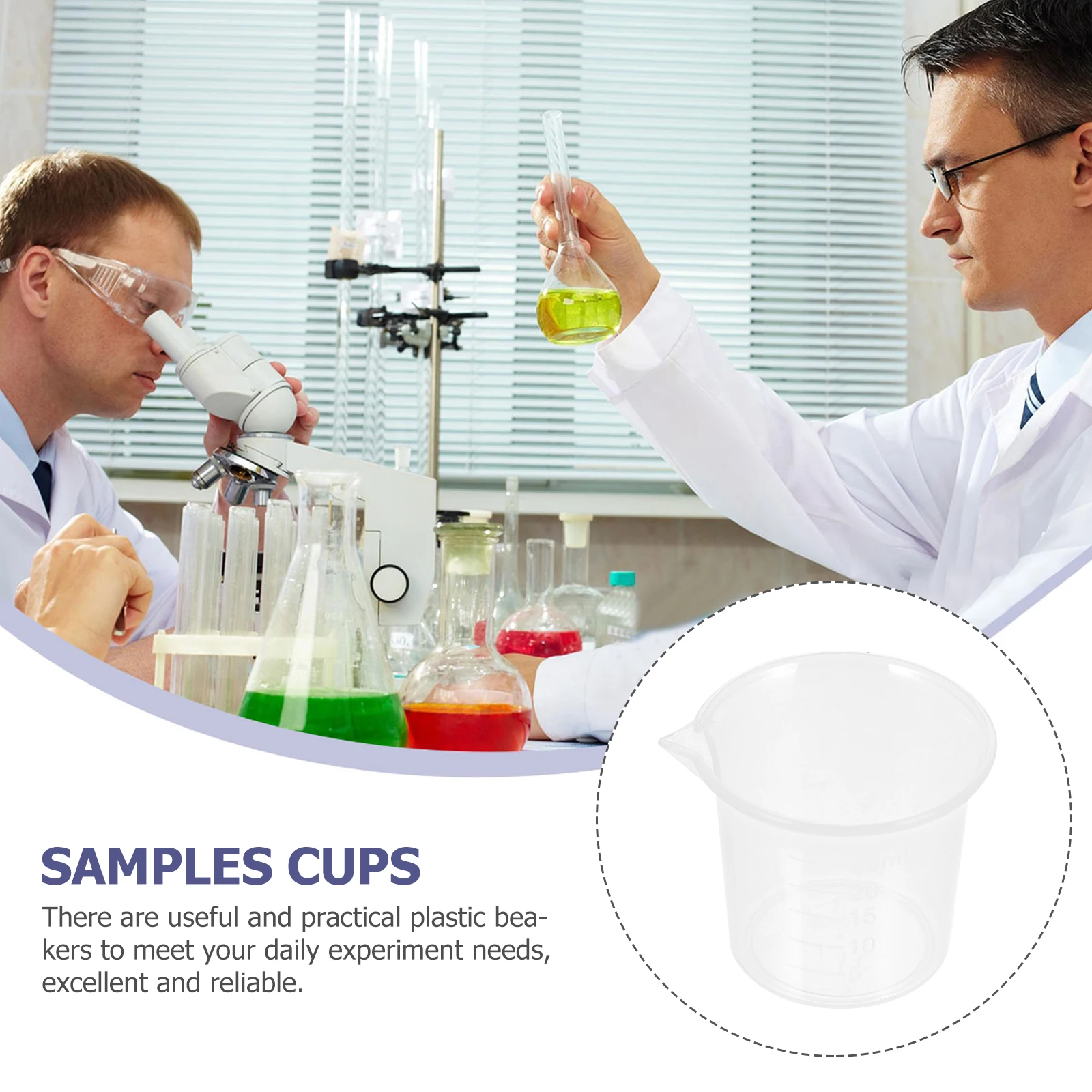15 Pcs Laboratory Supplies Centrifuge Test Tubes Beaker Cups Transparent Scale Graduated Beakers