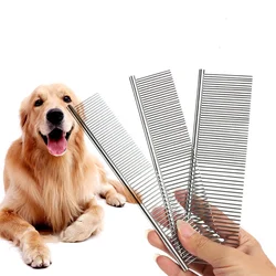 스테인리스 스틸 애완동물 그루밍 빗 고양이 및 개 털 제거 마사지 도구 3가지 크기 애완동물 털 청소 액세서리