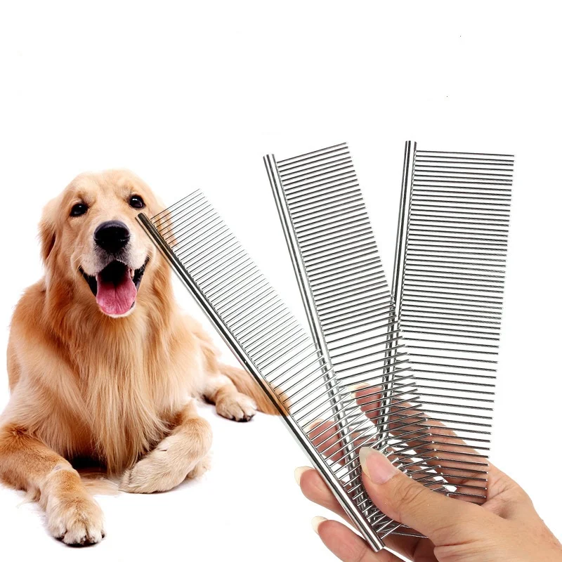 Stainless Steel Pet Grooming Comb for Cats And Dogs Hair Removal Massage Tool 3 Sizes Pet Hair Cleaning Accessory