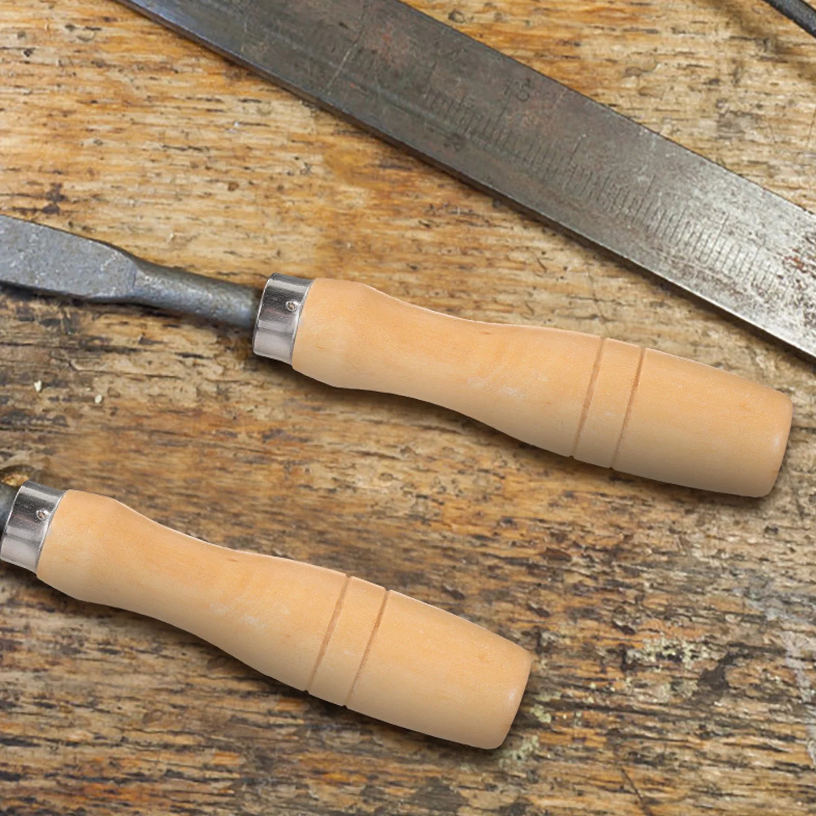 

10pcs Wooden Handle For File 4.8Mm Inner Hole Ergonomic Durable Lightweight Diy Replacement Handle For Cutting Tool Hand Tool