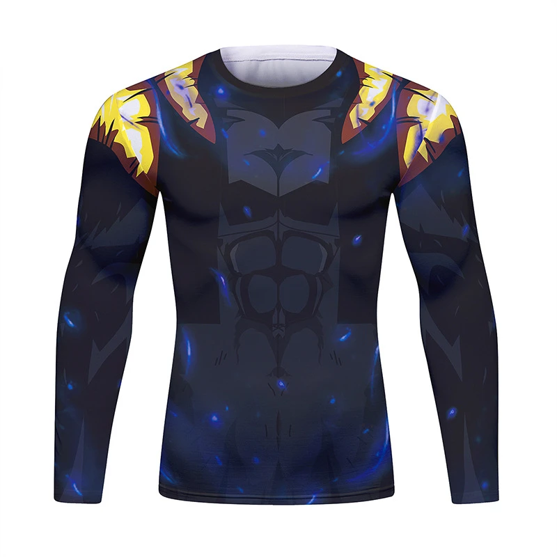 New 3D Print T Shirt For Men Compression Long Sleeve Summer Cosplay Dragon Ball Fitness Elastic Tight Clothing Tops Tees