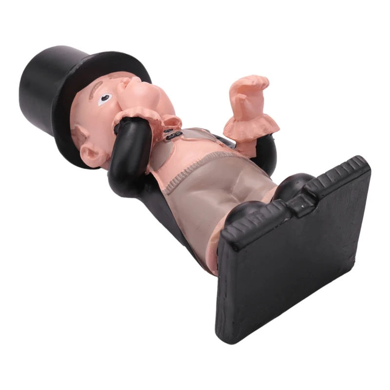 M11K-Resin Butler Shape Cute Old Boys Statue Decor Tissue Stand Rack Sculpture For Toilet