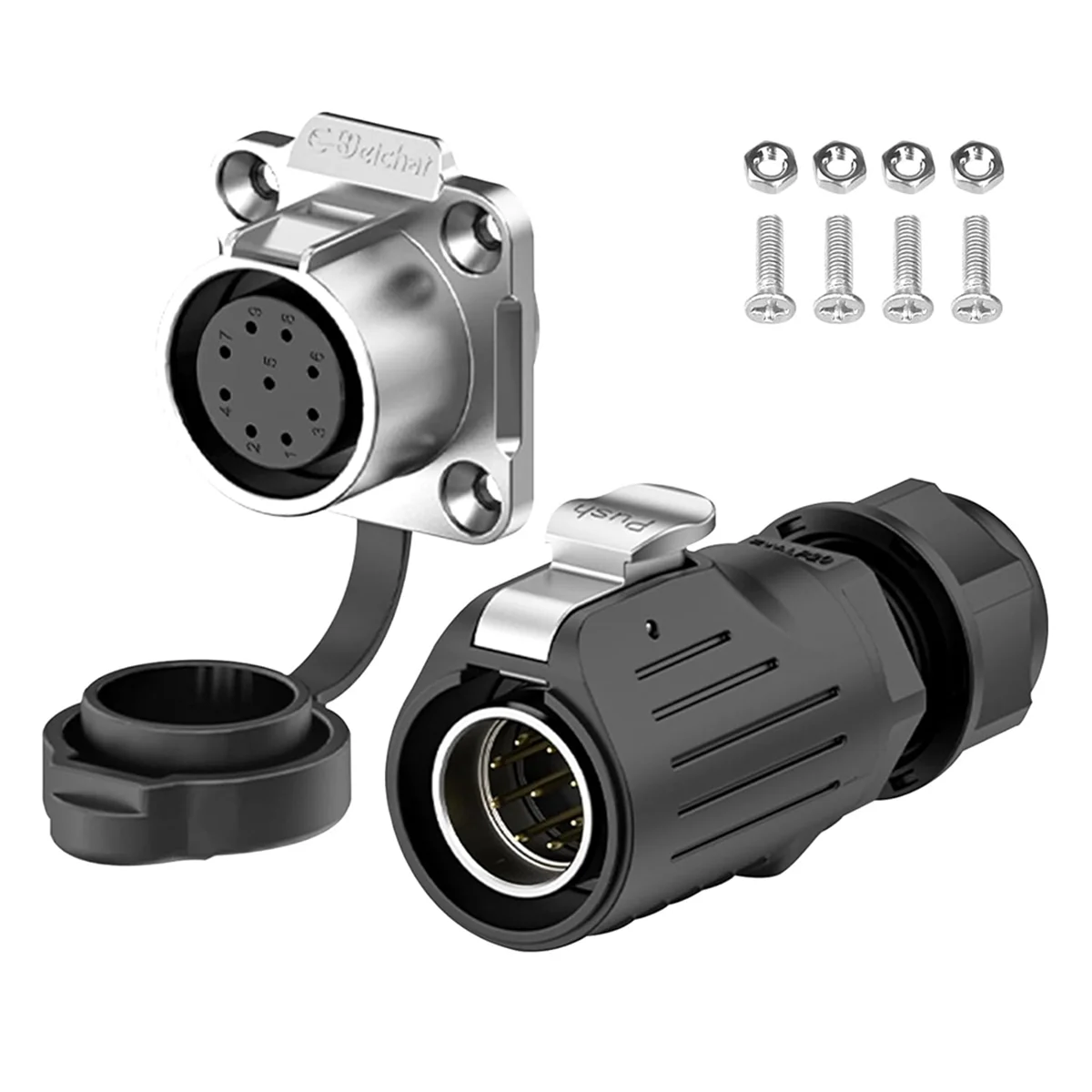 Industrial Waterproof Connector IP68 Quick Plugging Circular Connector Anti-Interference Shell Connector (9 Pin)