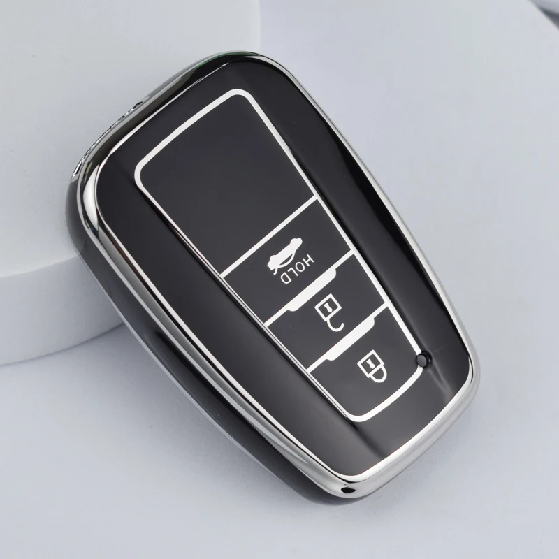 Fashion TPU Car Key Case Full Cover Shell For Toyota CHR C-HR RAV4 Land Cruiser Prius Camry Corolla Prado Keychain Accessories