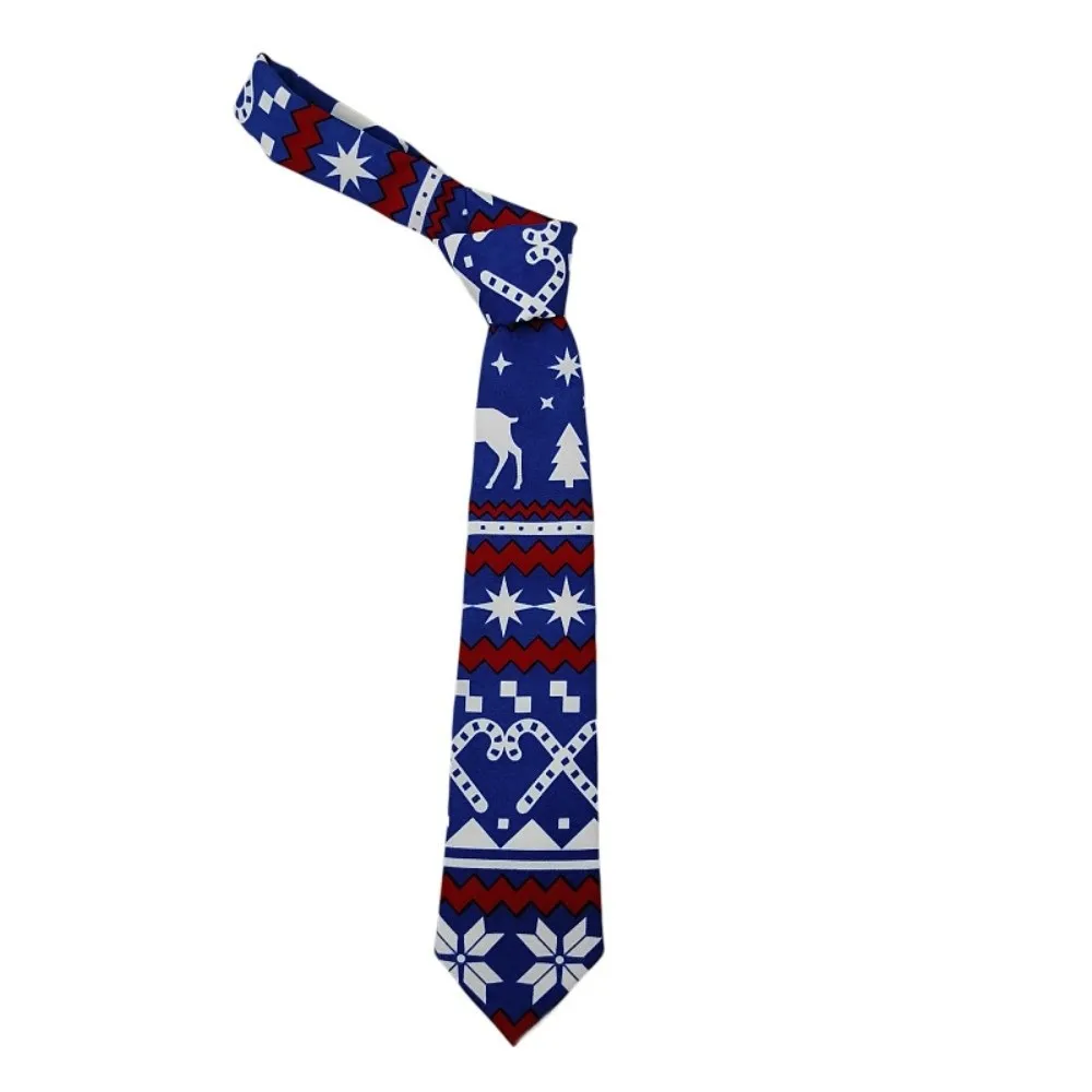 Funny Santa Claus Christmas Necktie Gift Christmas Tree Xmas Shirt Tie Snowflakes Candy Cane Man Necktie Party