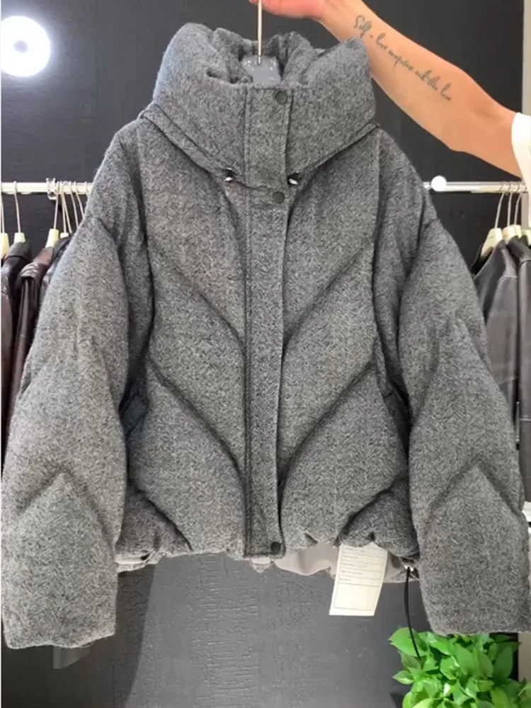 

Женская пуховая куртка Sli ort ey, корейский стиль, утонченный французский дизайн, высококачественная зимняя верхняя одежда, новинка 2025 года