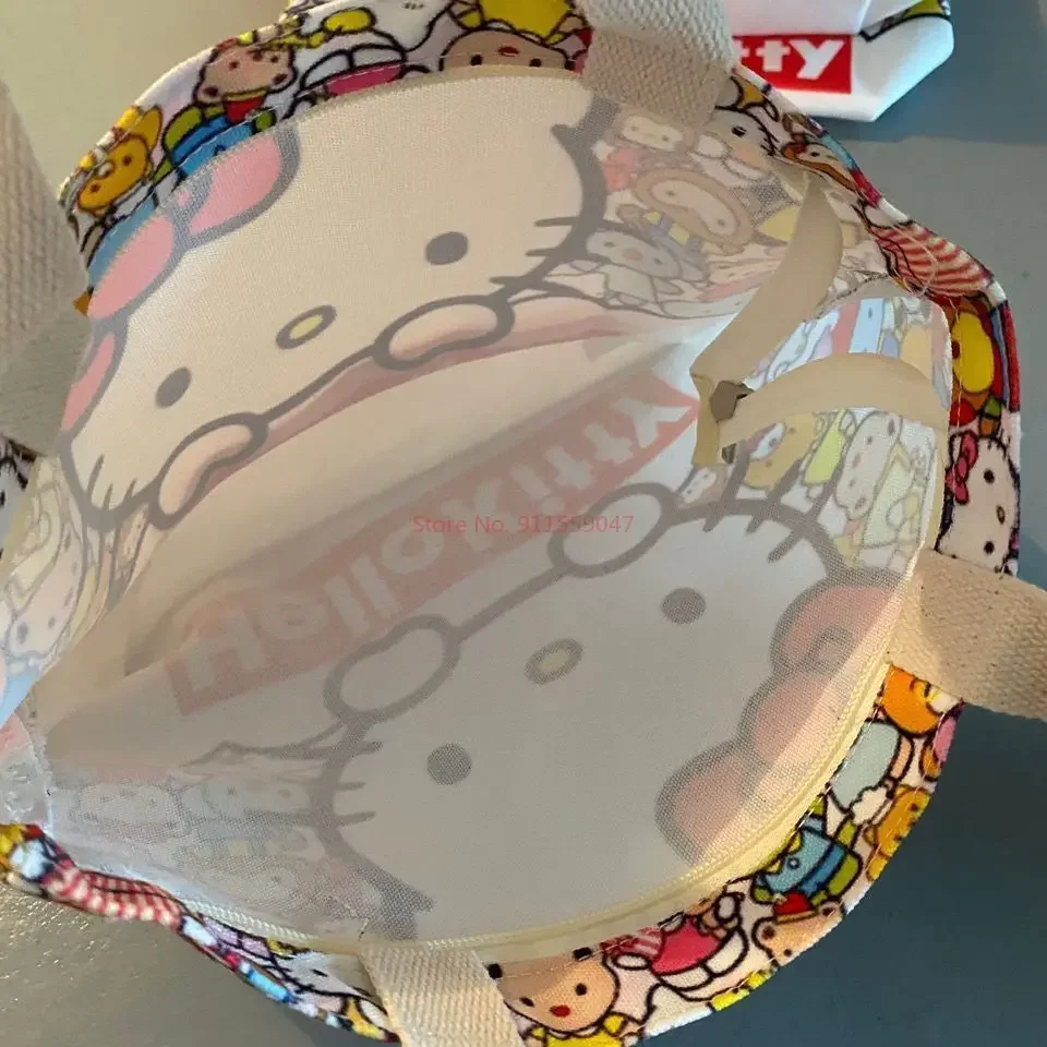 Sanurgente Hello Kitty-Sac en toile portable, léger, grande capacité, sac à provisions pour étudiants, sac Tutaple, initié, nouveau