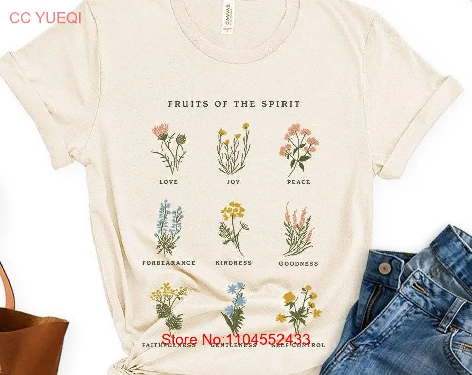 Fruits of the Spirit Floral Botanical T Shirt Christian tee Catholic Holy flower Illustration Faith Vintage Religious