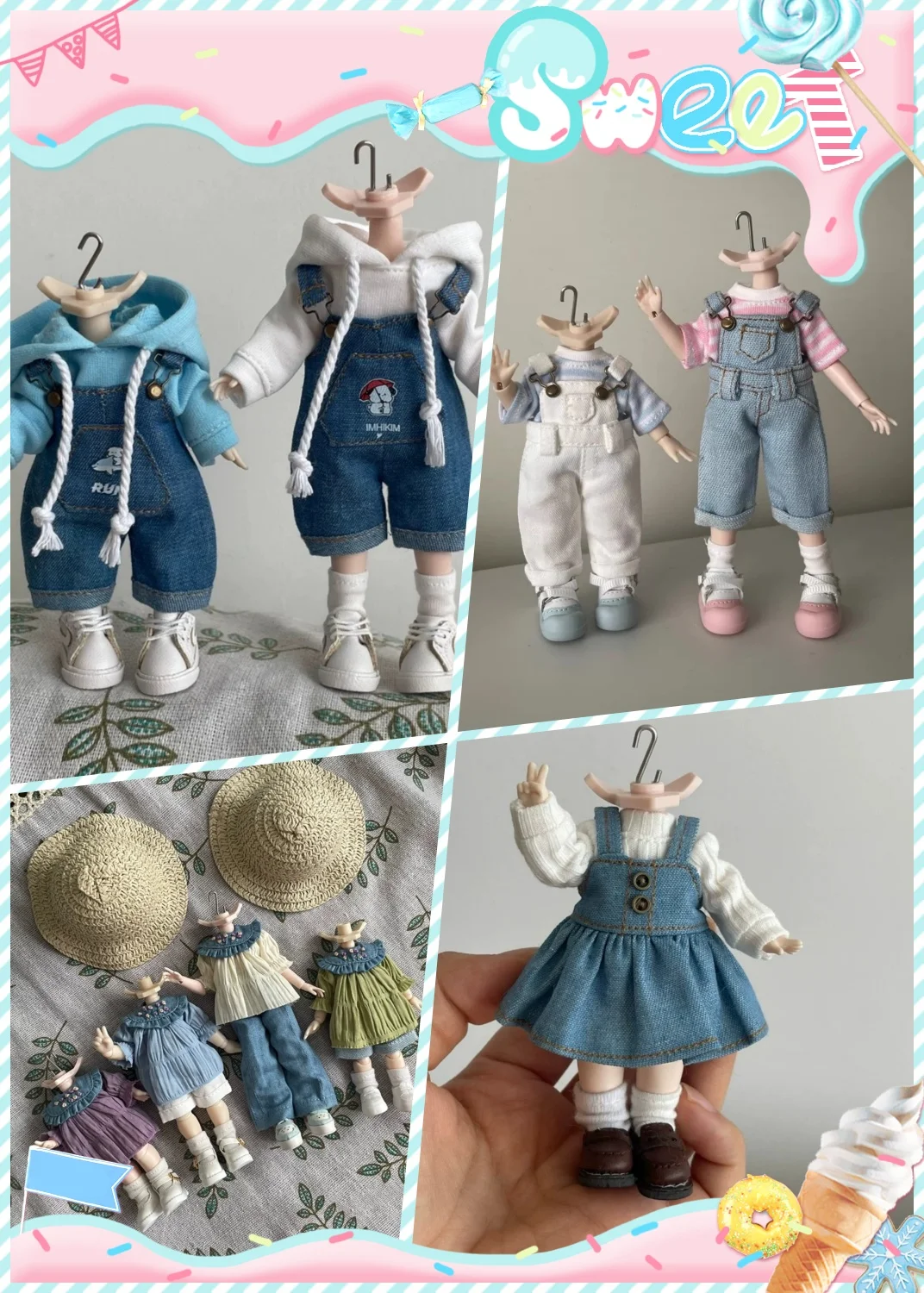 

【No Figure】1/12 Scale Female Soldier Clothing Accessories Overalls Hoodie Set Embroidered Blouse Suit Fit 6''Action Figure Model