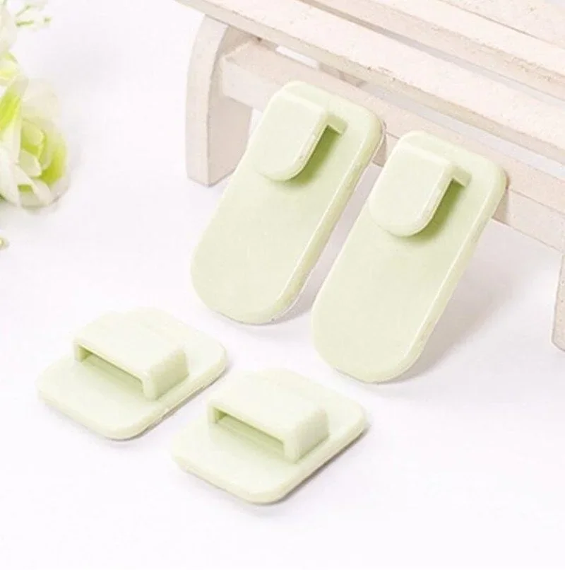 4Pcs Sticky Hooks Kit for TV Air Conditioner Remote Controller Key Practical Use Wall Storage Holder Stationary Organizer