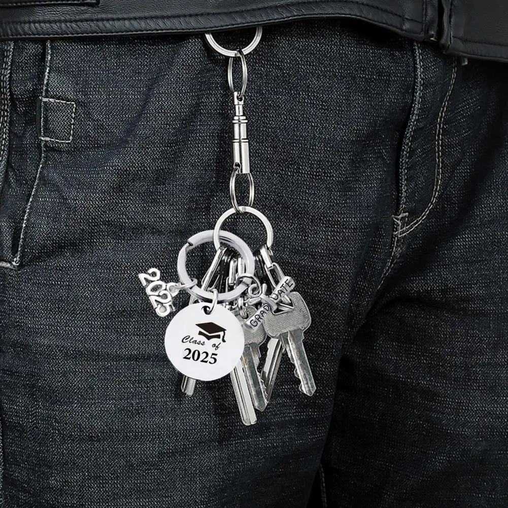 Class of 2025 Graduation Gift Stainless Steel Engraving Keychain for High School College Graduates Inspirational Keepsake for Hi