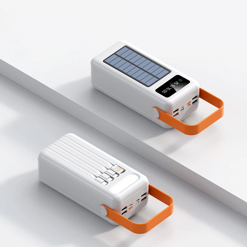 

Solar Power Bank with Flashlight and Cables